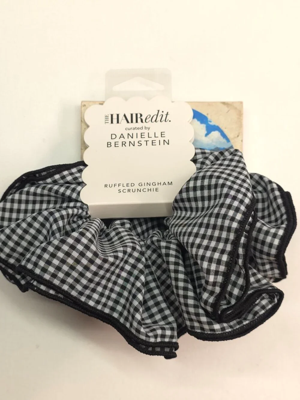 The Hair Edit Ruffled Gingham Oversized Scrunchie by Danielle Bernstein
